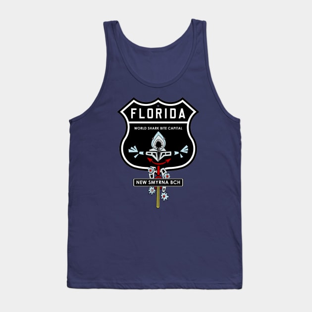 Florida Shark Bite World Capital Is New Smyrna Beach Tank Top by The Witness